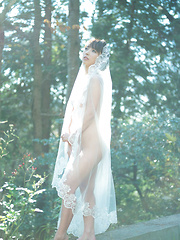 Neo Asian in long dress goes to enjoy reading book in the forest - Japarn porn pics at JapHole.com