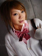 Sexy teen Rui Hazuki poses in short skirt out - Japarn porn pics at JapHole.com