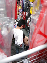 Sexy Ryo gives blowjob in public on her knees - Japarn porn pics at JapHole.com