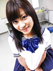 Aika Hoshino Asian in uniform has cans squeezed and cunt screwed - Japarn porn pics at JapHole.com