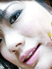 Haruna Katou Asian in tight dress sucks, strokes and licks penis - Japarn porn pics at JapHole.com