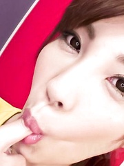 Kana Miura Asian sucks finger and swallows stiffy in her mouth - Japarn porn pics at JapHole.com