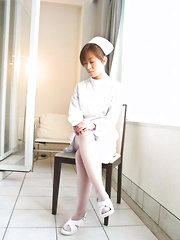 Japanese nurse Miina Minamoto alone and toying in a room - Japarn porn pics at JapHole.com