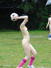 Japanese girls playing soccer totally naked - Japarn porn pics at JapHole.com