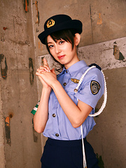 Rina Akiyama Asian in police woman uniform exposes sexy legs - Japarn porn pics at JapHole.com