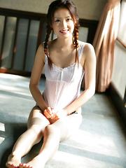 Saki Seto Asian with pigtails and white lingerie is so appetizing - Japarn porn pics at JapHole.com