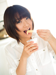 Mayu Kamiya Asian takes shirt off and shows nasty ass in panty - Japarn porn pics at JapHole.com