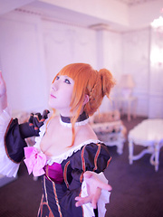 Saku Asian is such perfect blonde doll in fantastic epoque dress - Japarn porn pics at JapHole.com