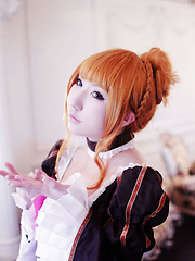 Saku Asian is such perfect blonde doll in fantastic epoque dress - Japarn porn pics at JapHole.com