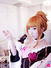 Saku Asian is such perfect blonde doll in fantastic epoque dress - Japarn porn pics at JapHole.com