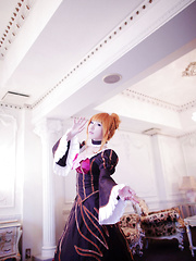 Saku Asian is such perfect blonde doll in fantastic epoque dress - Japarn porn pics at JapHole.com