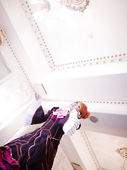 Saku Asian is such perfect blonde doll in fantastic epoque dress - Japarn porn pics at JapHole.com