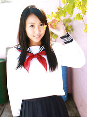 Miyu Watanabe Asian in school uniform loves rubbing cunt of ball - Japarn porn pics at JapHole.com