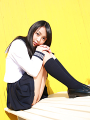 Miyu Watanabe Asian in school uniform loves rubbing cunt of ball - Japarn porn pics at JapHole.com