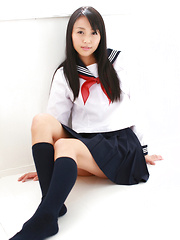 Miyu Watanabe Asian in school uniform loves rubbing cunt of ball - Japarn porn pics at JapHole.com