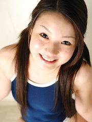 Misaki Asian babe in swimming suit jumps with slit on big ball - Japarn porn pics at JapHole.com